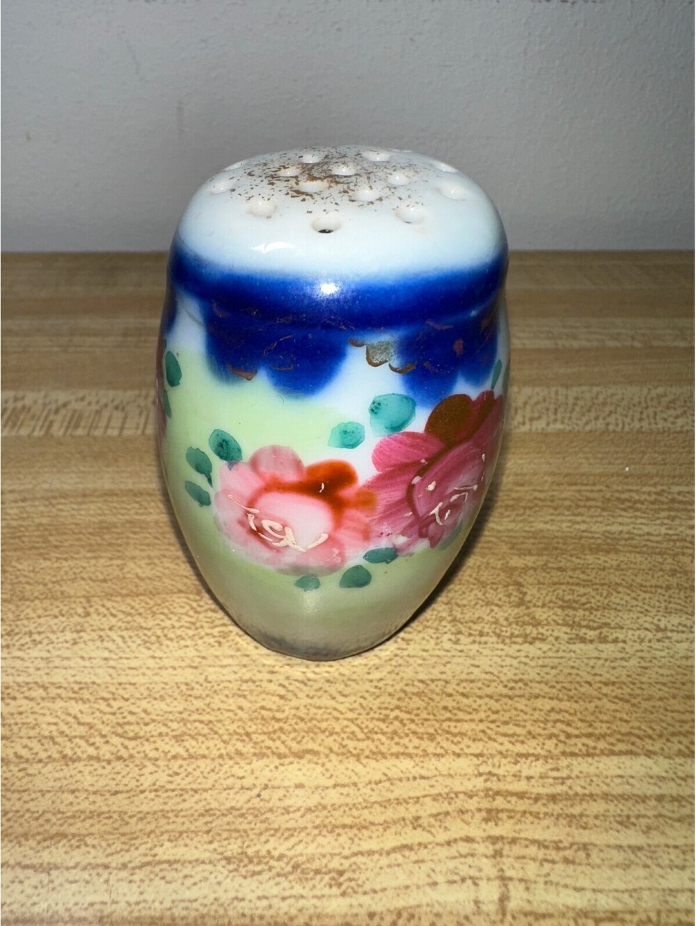 Nippon VTG Porcelain Handpainted Cottage Floral Salt Shaker